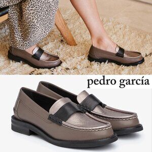 Pedro Garcia Stina Penny Loafer Shoes Size 42 12 Fossil Leather Comfort NEW $695